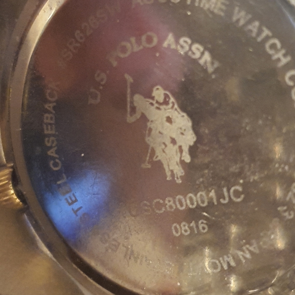 10/$20 U.S. Polo Assn Silver/Goldtone Stainless Steel Men's Watch w/Date - Picture 5 of 5
